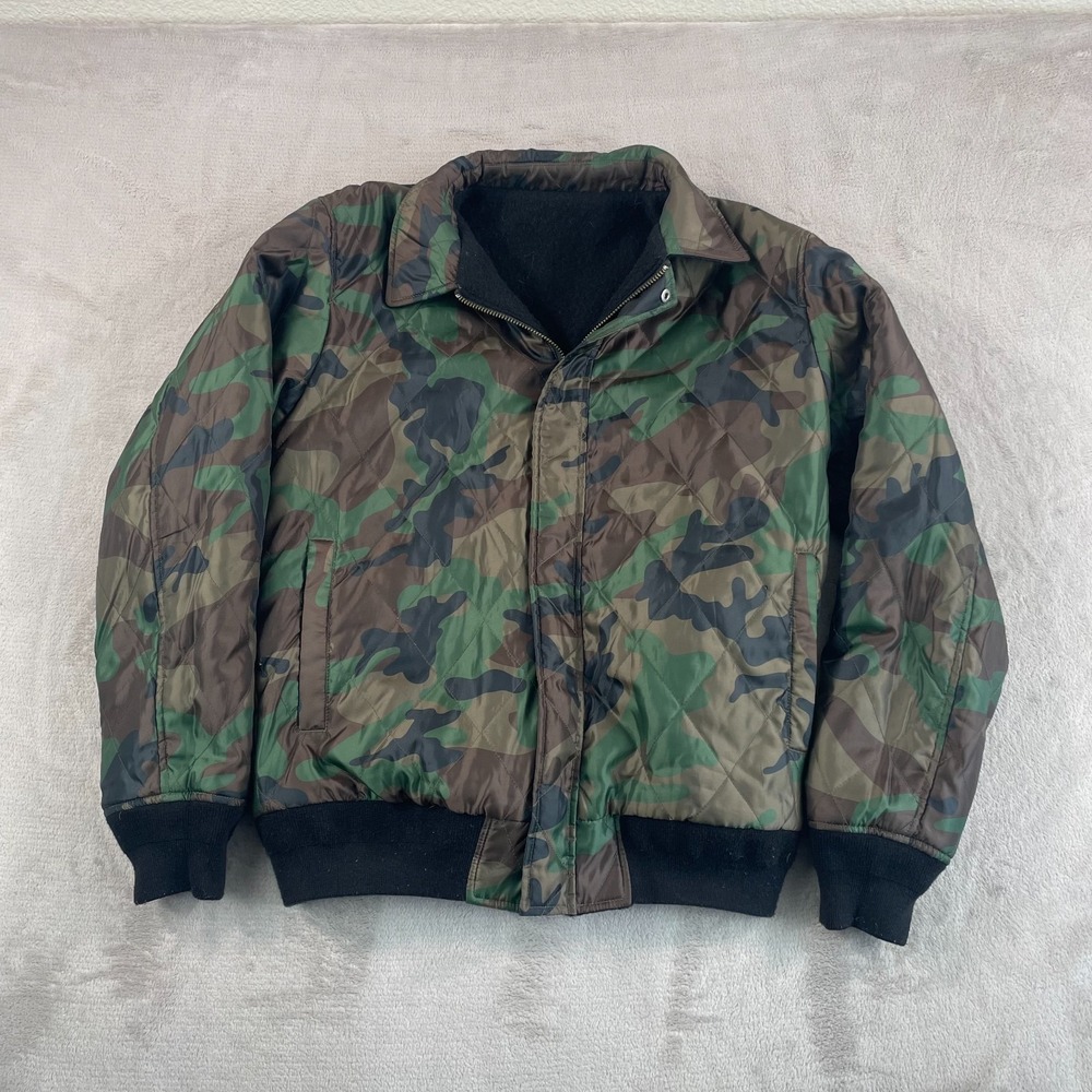 STUSSY Reversible Quilted Camo Jacket Men Medium Multi Full Zip Designer